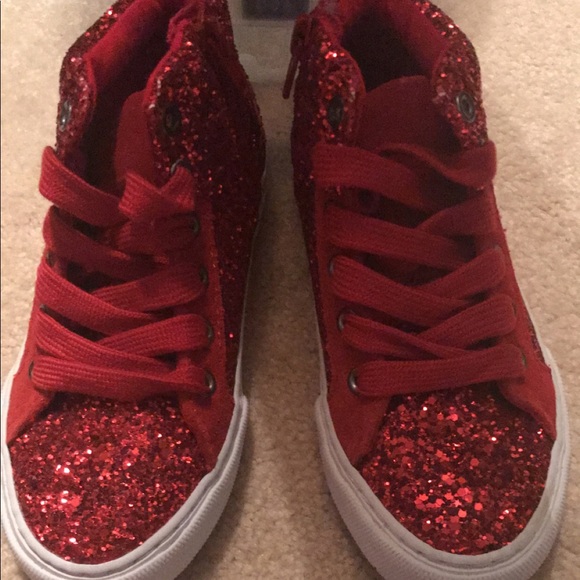 girls red high tops